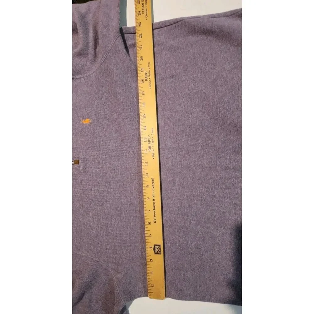 Polo Ralph Lauren Sweater Mens Large XL Purple 1/4 Zip Pullover Orange Pony